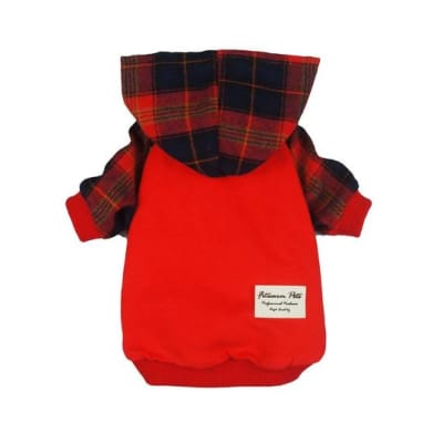 FITWARM SUDADERA CON CAPUCHA A CUADROS ROJO