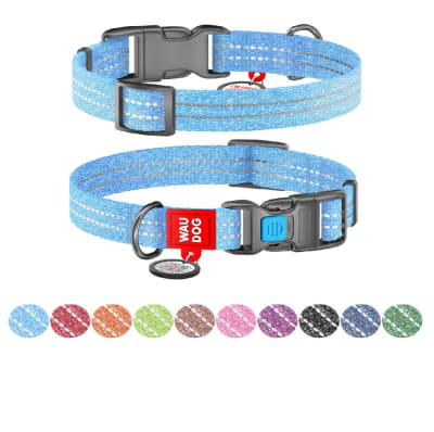 WAUDOG collar celeste algodón
