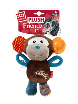GIGWI PLUSH FRIENDZ MONKEY WITH SQUEAKER