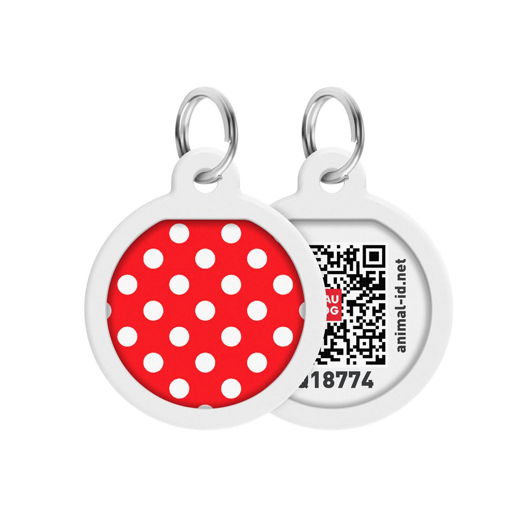 WAUDOG PLACA IDENTIFICACION SMART ID - POLKA DOTS - APP GRATIS1
