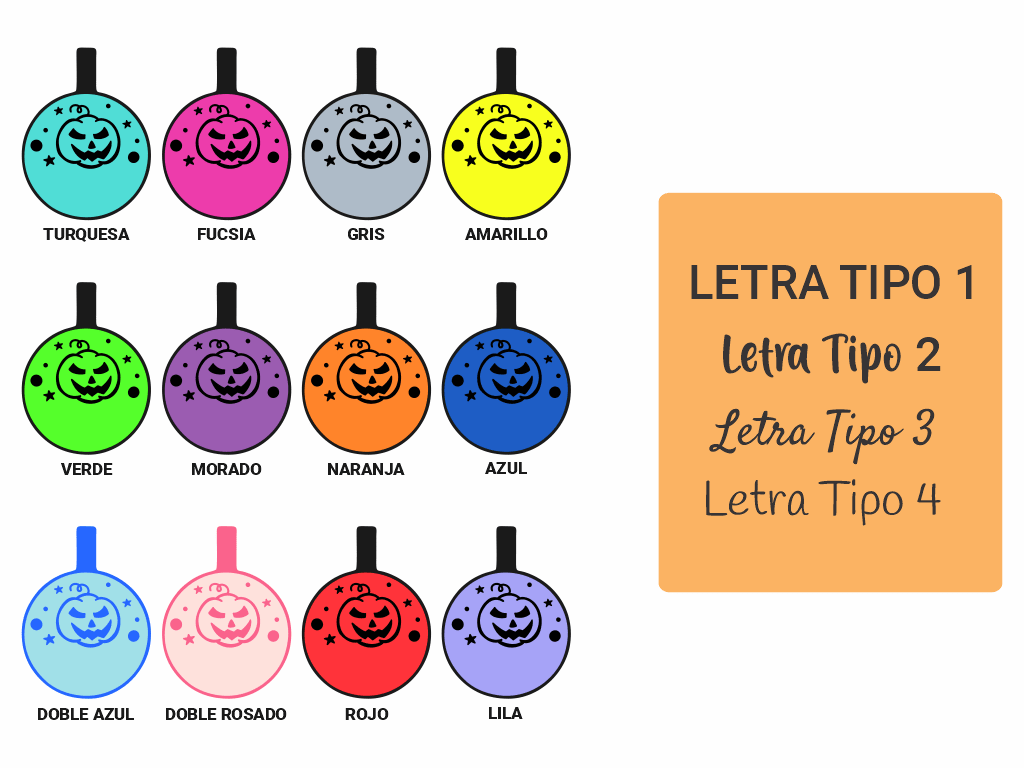 PLACA DE IDENTIFICACIÓN HALLOWEEN CÍRCULO - CALABAZA3