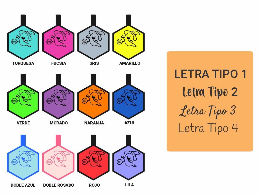 PLACA DE IDENTIFICACIÓN HALLOWEEN HEXÁGONO - BOO!3