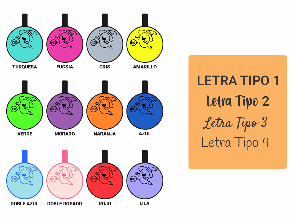 PLACA DE IDENTIFICACIÓN HALLOWEEN CÍRCULO - BOO!3