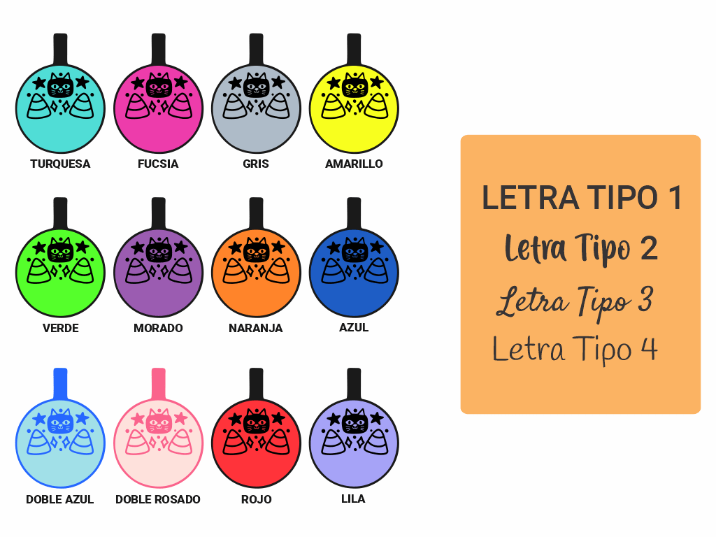 PLACA DE IDENTIFICACIÓN HALLOWEEN CÍRCULO - GATO NEGRO3