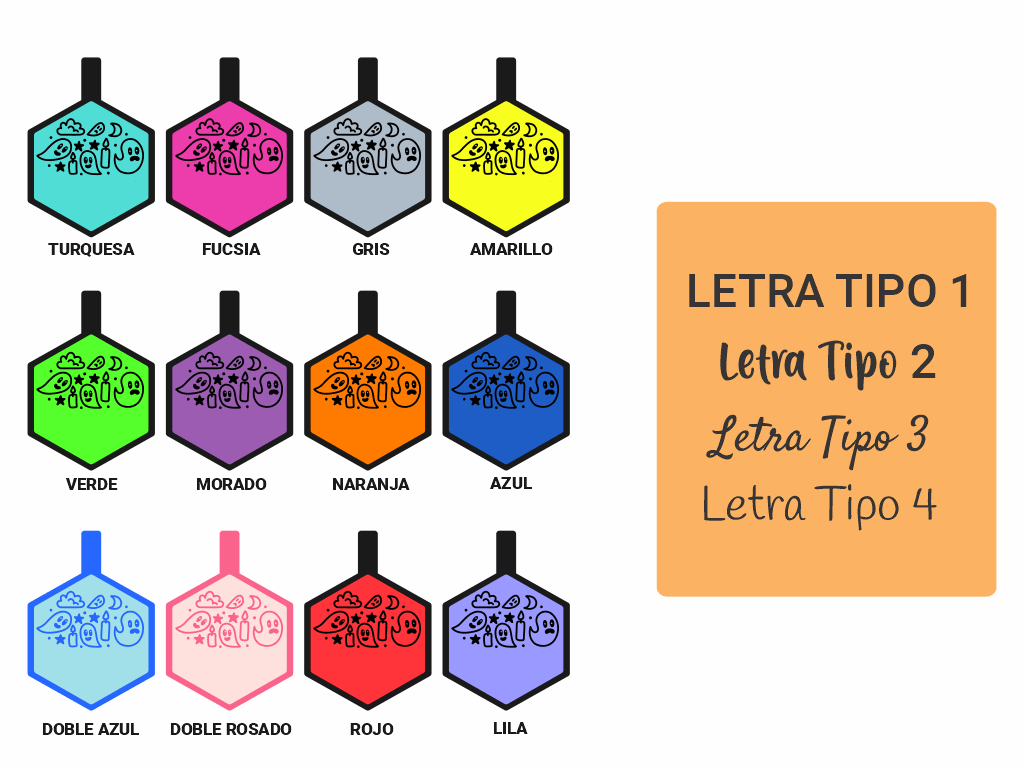 PLACA DE IDENTIFICACIÓN HALLOWEEN HEXÁGONO - FANTASMITAS3