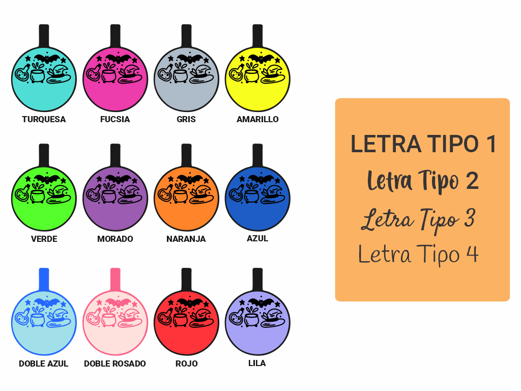 PLACA DE IDENTIFICACIÓN HALLOWEEN CÍRCULO - POCIONES3