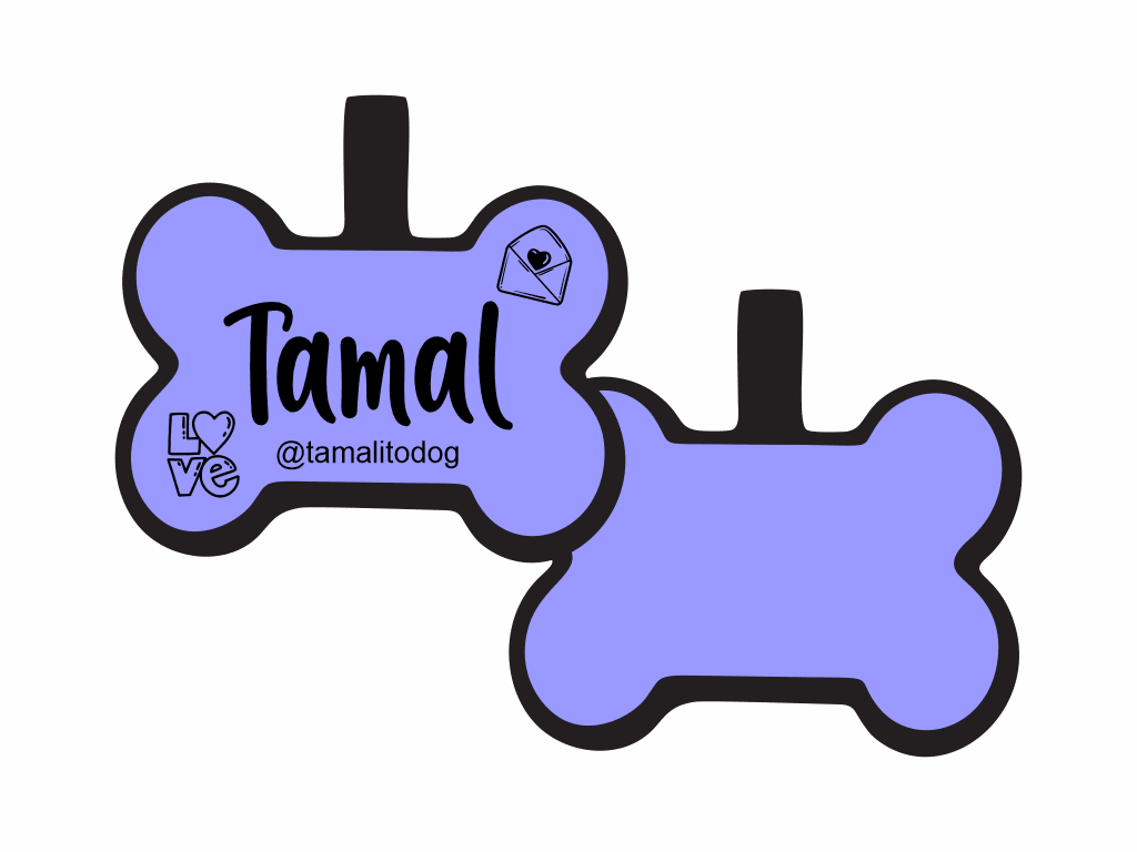 PLACA DE IDENTIFICACIÓN HUESO - LOVE LETTER12