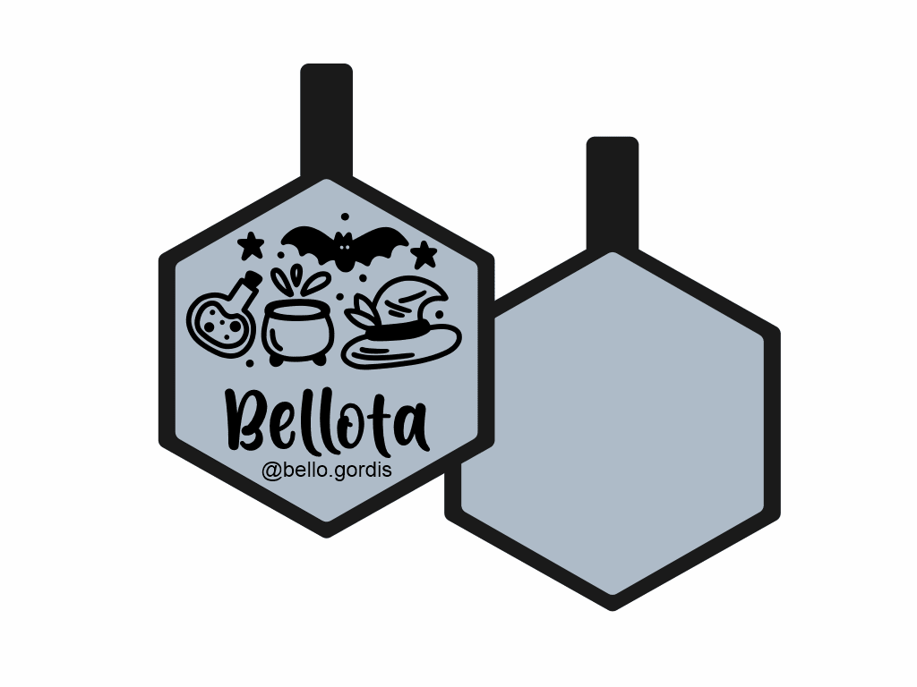 PLACA DE IDENTIFICACIÓN HALLOWEEN HEXÁGONO - POCIONES6