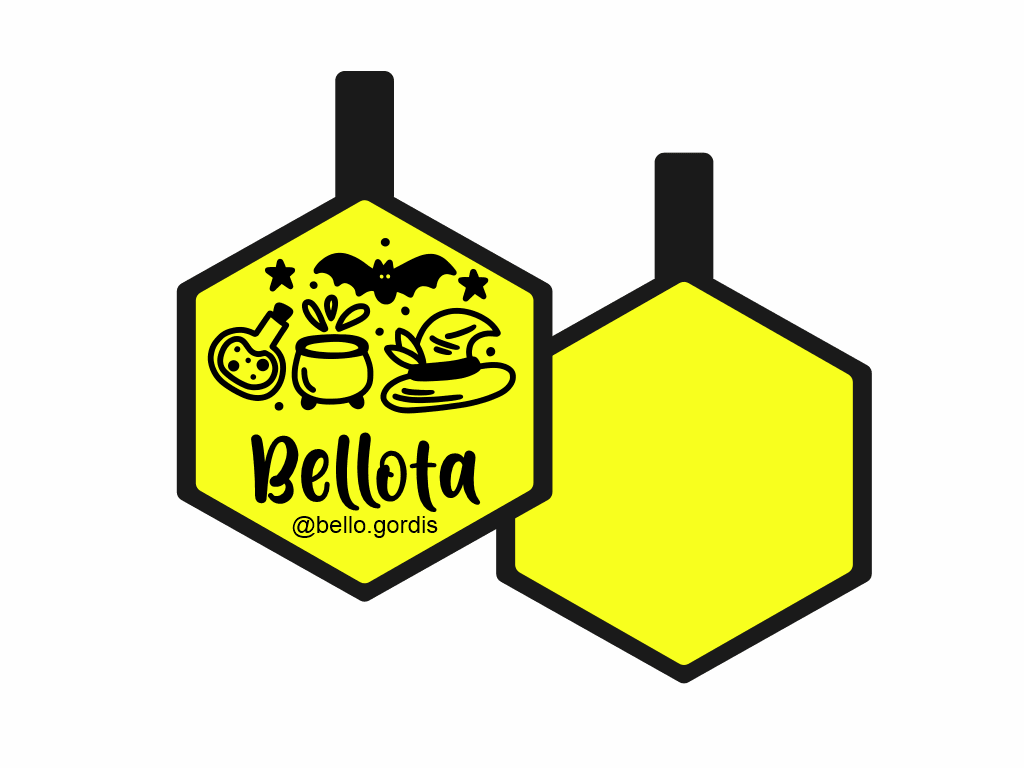 PLACA DE IDENTIFICACIÓN HALLOWEEN HEXÁGONO - POCIONES7