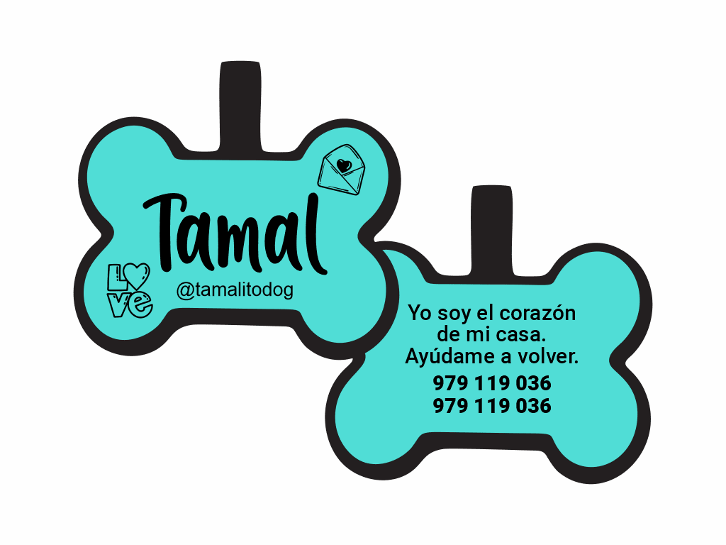 PLACA DE IDENTIFICACIÓN HUESO - LOVE LETTER1