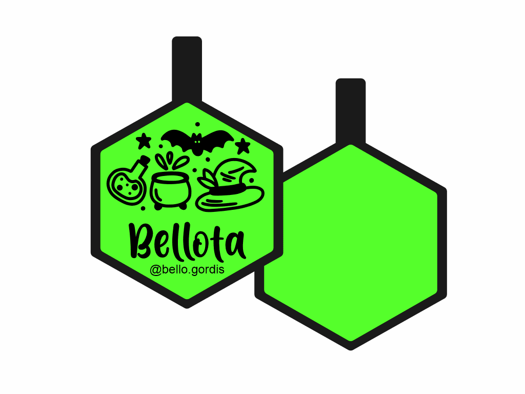 PLACA DE IDENTIFICACIÓN HALLOWEEN HEXÁGONO - POCIONES8