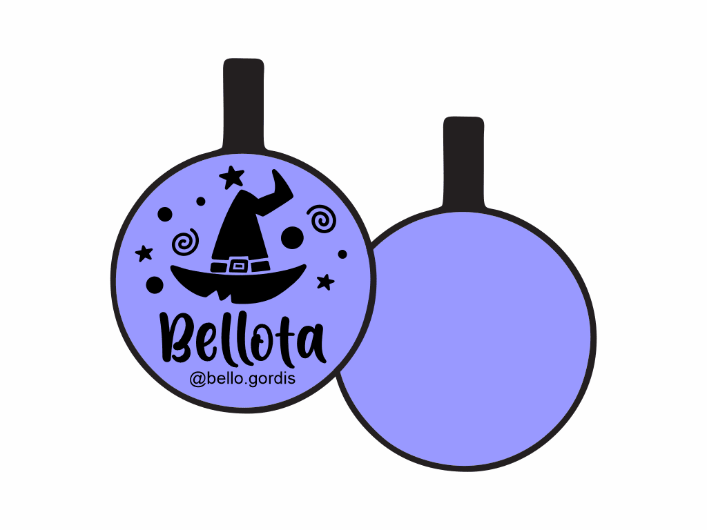 PLACA DE IDENTIFICACIÓN HALLOWEEN CÍRCULO - WITCH12