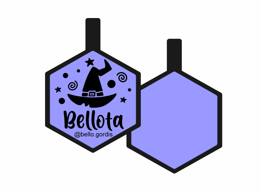 PLACA DE IDENTIFICACIÓN HALLOWEEN HEXÁGONO - WITCH12