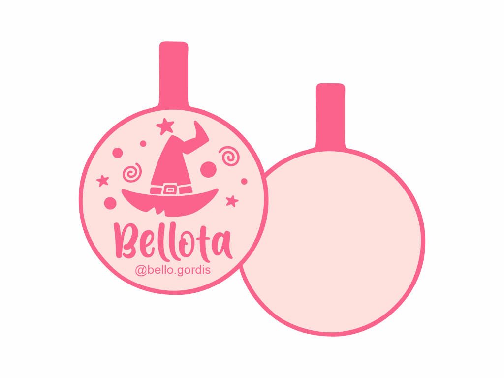 PLACA DE IDENTIFICACIÓN HALLOWEEN CÍRCULO - WITCH14