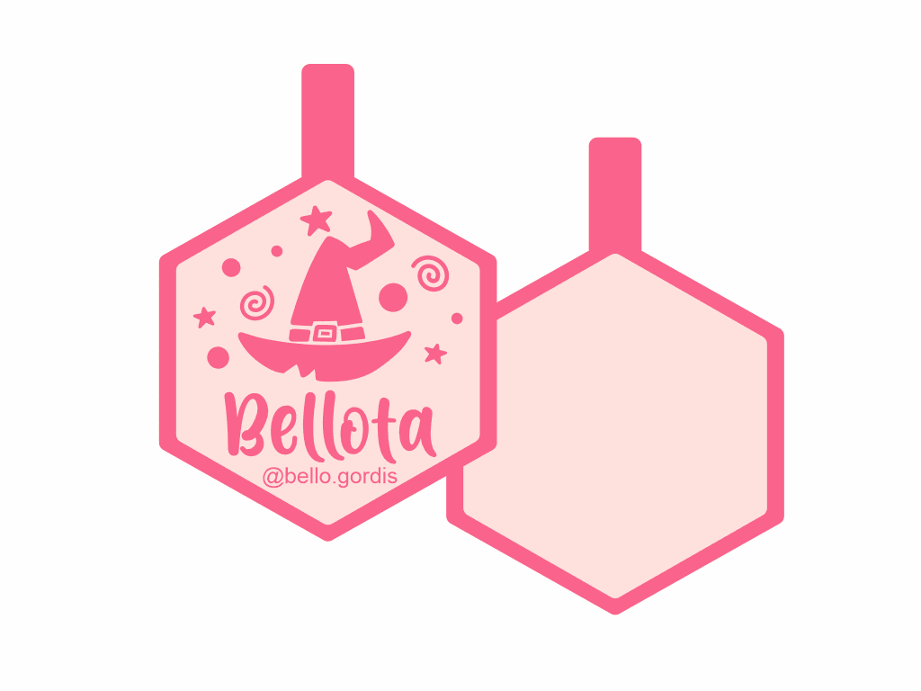 PLACA DE IDENTIFICACIÓN HALLOWEEN HEXÁGONO - WITCH14