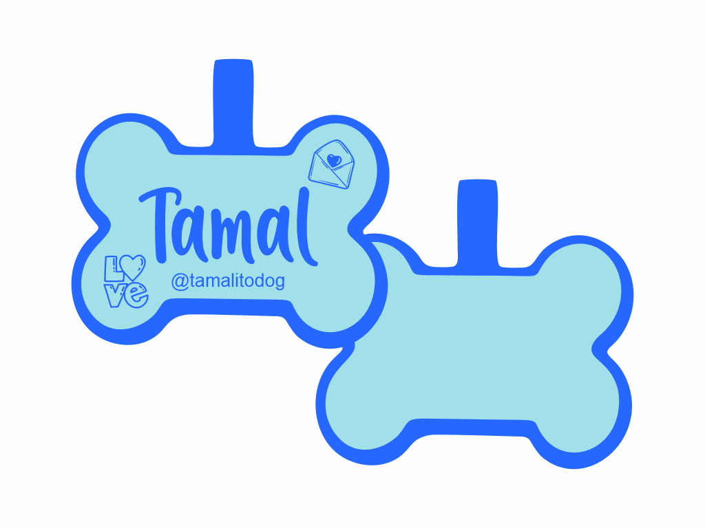 PLACA DE IDENTIFICACIÓN HUESO - LOVE LETTER14