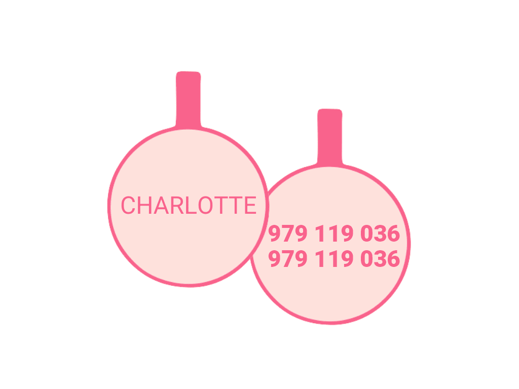 PLACA DE IDENTIFICACIÓN CIRCULO PEQUEÑO - DOBLE ROSADO1