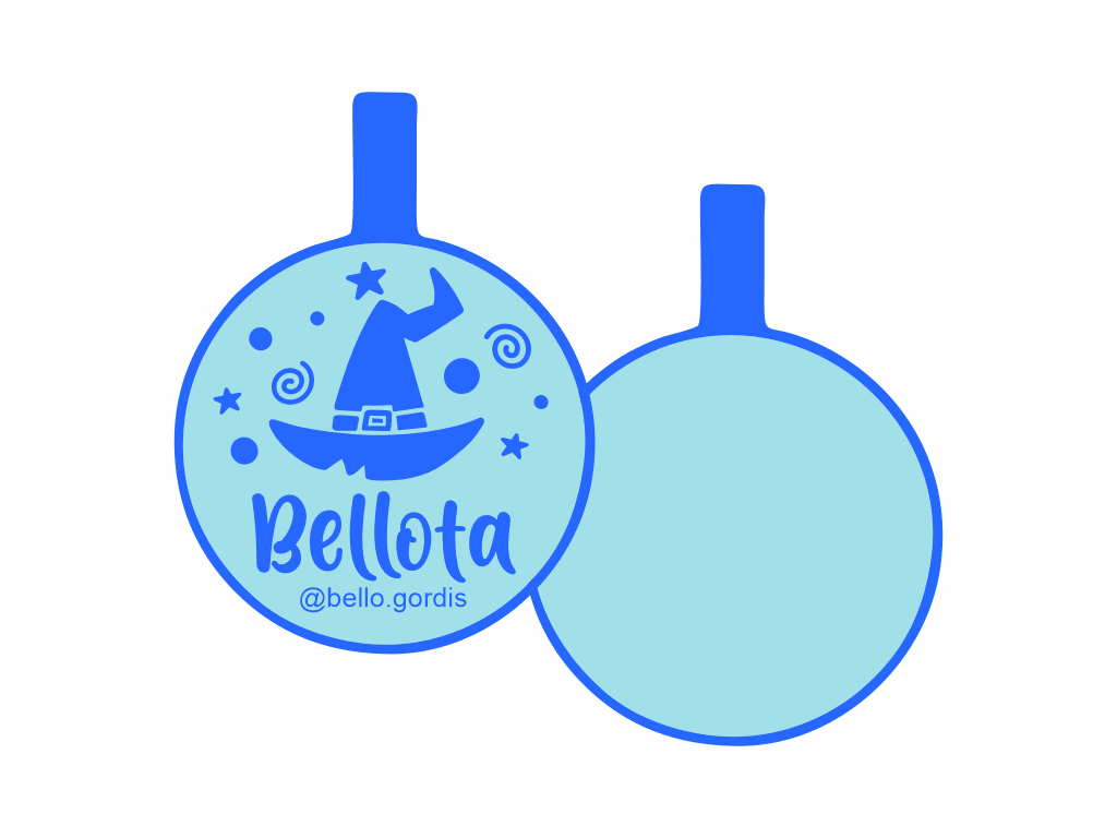 PLACA DE IDENTIFICACIÓN HALLOWEEN CÍRCULO - WITCH13