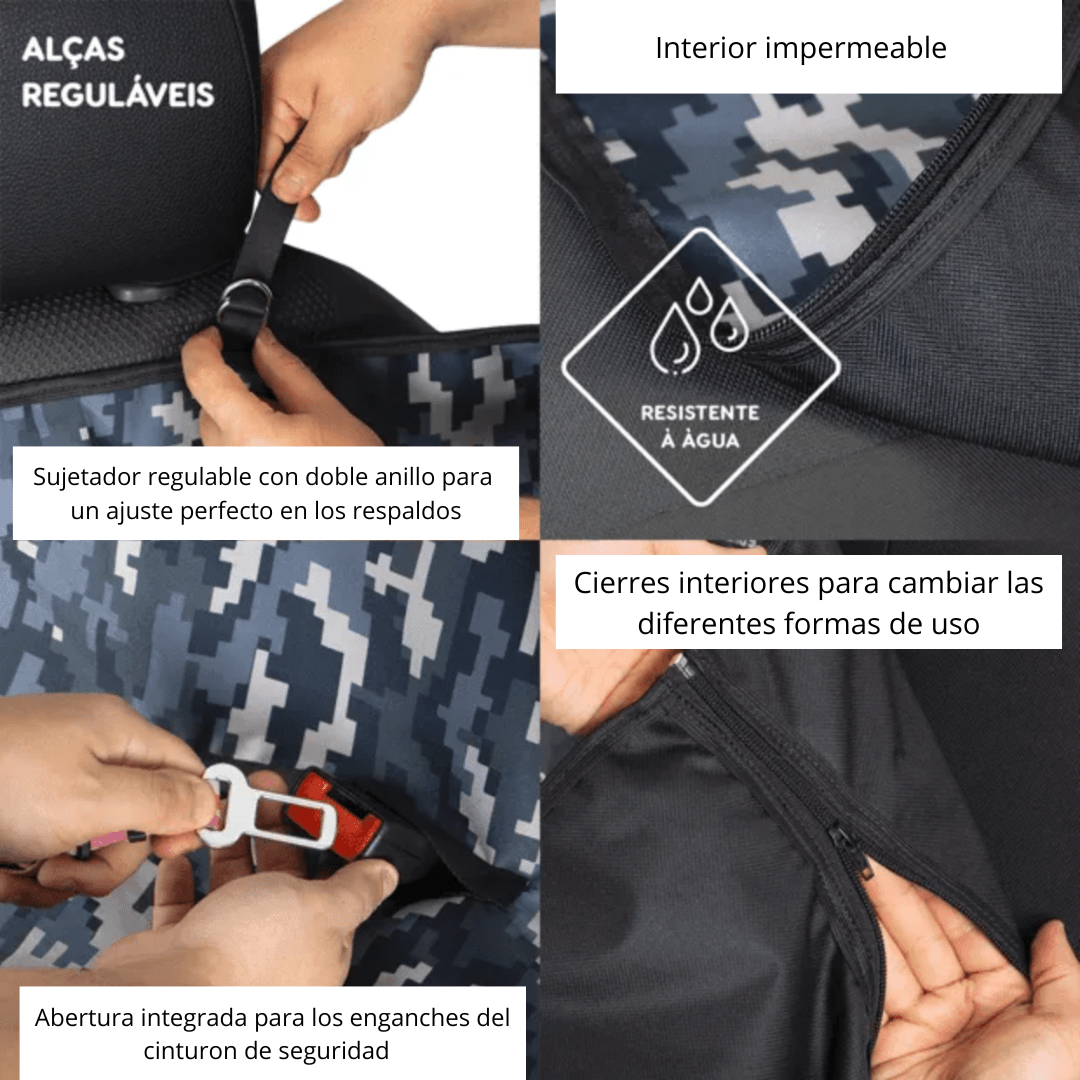 CACHORREIROS COBERTOR DE ASIENTO PARA AUTO CAMUFLADO1