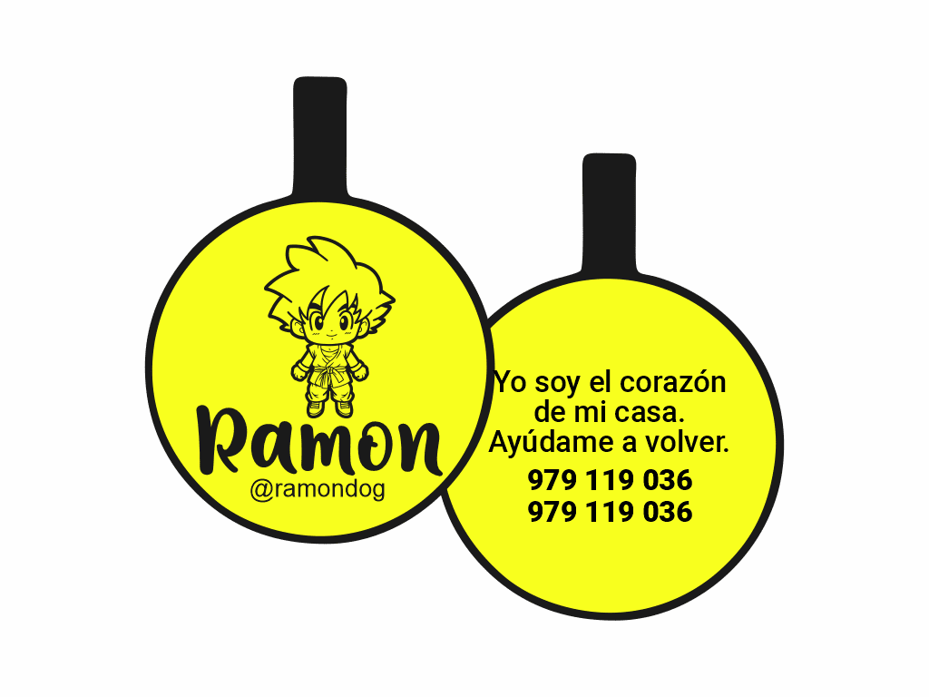 PLACA DE IDENTIFICACIÓN CIRCULO - GOKU1