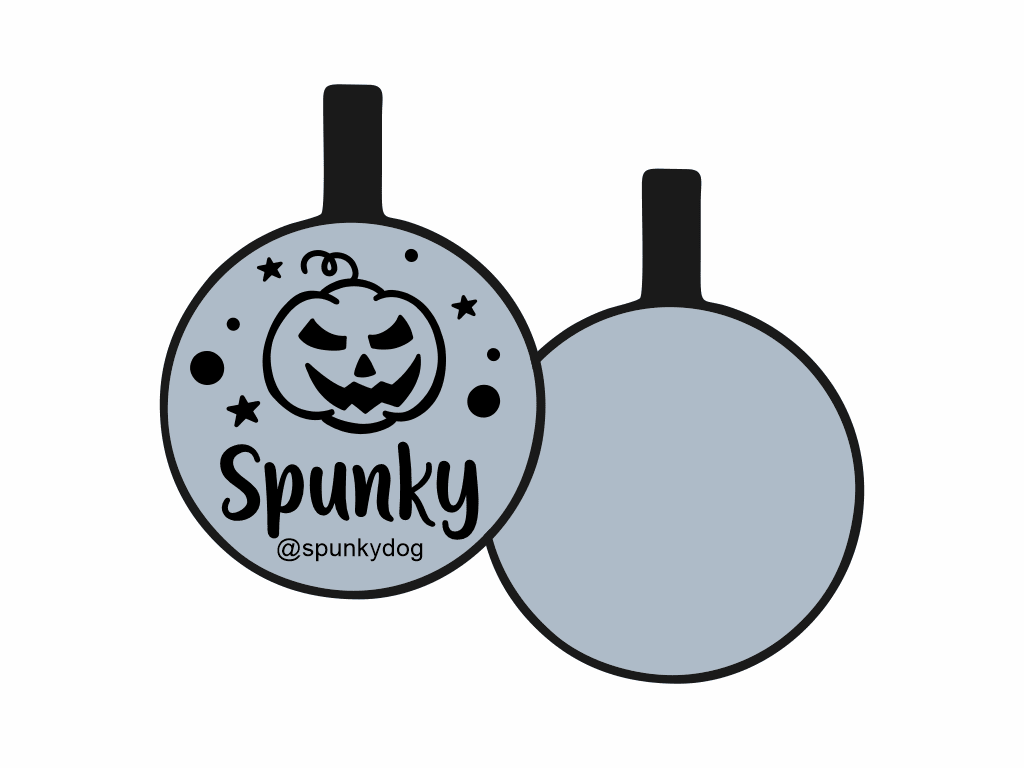 PLACA DE IDENTIFICACIÓN HALLOWEEN CÍRCULO - CALABAZA5