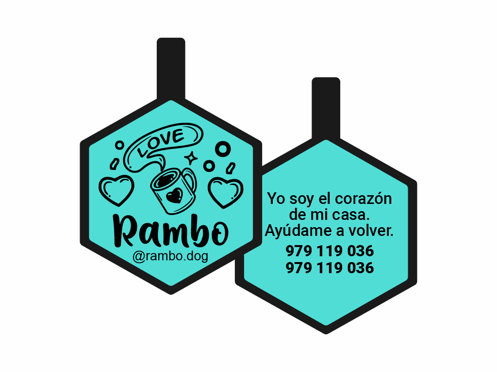 PLACA DE IDENTIFICACIÓN HEXÁGONO - COFFE LOVE1