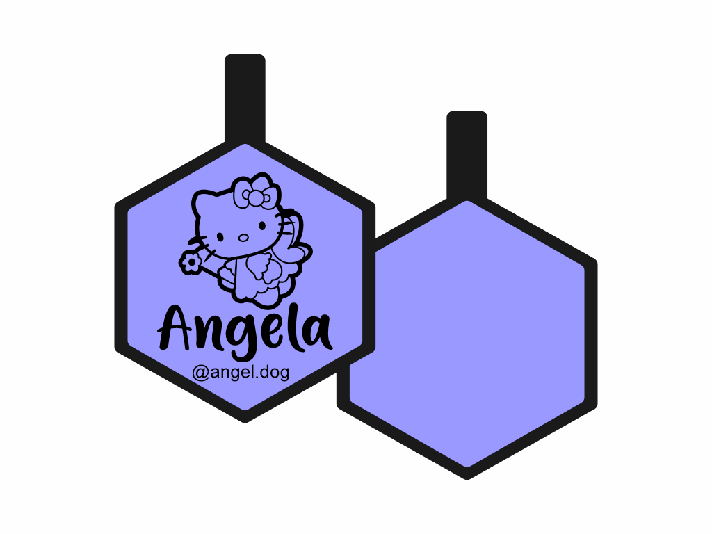 PLACA DE IDENTIFICACIÓN HEXÁGONO - FAIRY HELLO KITTY 12