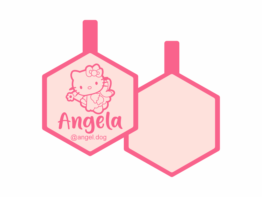 PLACA DE IDENTIFICACIÓN HEXÁGONO - FAIRY HELLO KITTY 13