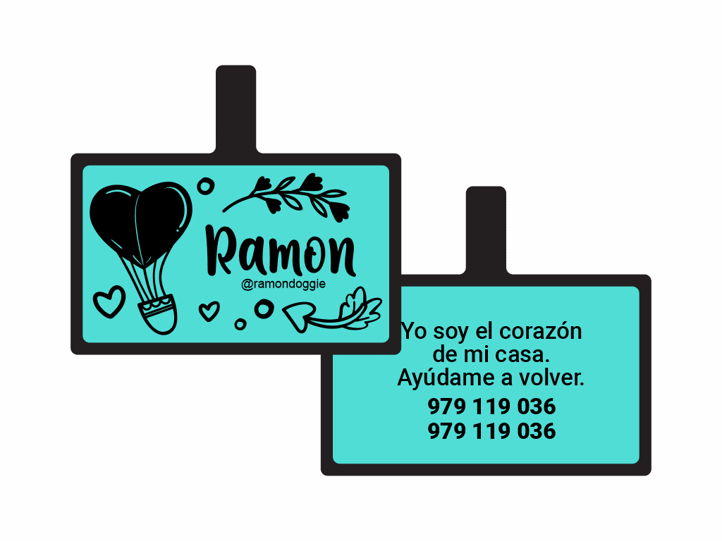 PLACA DE IDENTIFICACIÓN RECTÁNGULO - VIAJE DE AMOR1