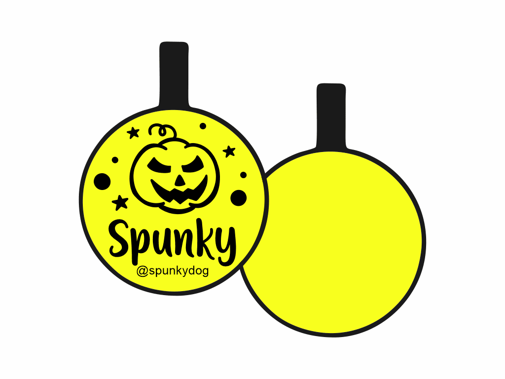 PLACA DE IDENTIFICACIÓN HALLOWEEN CÍRCULO - CALABAZA6