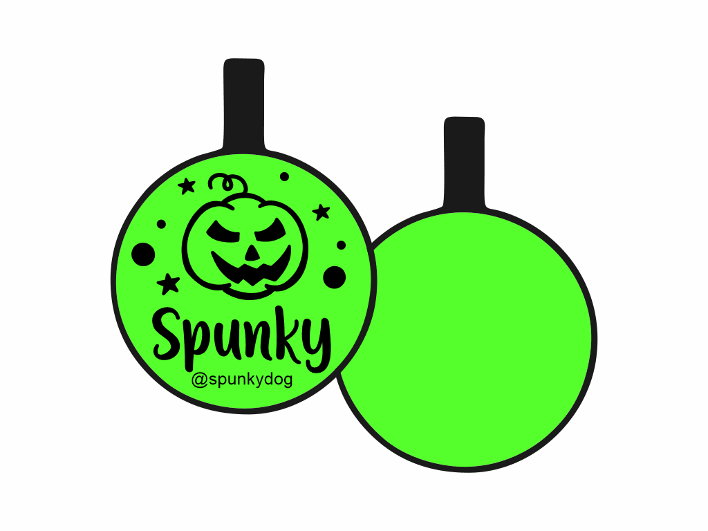 PLACA DE IDENTIFICACIÓN HALLOWEEN CÍRCULO - CALABAZA7