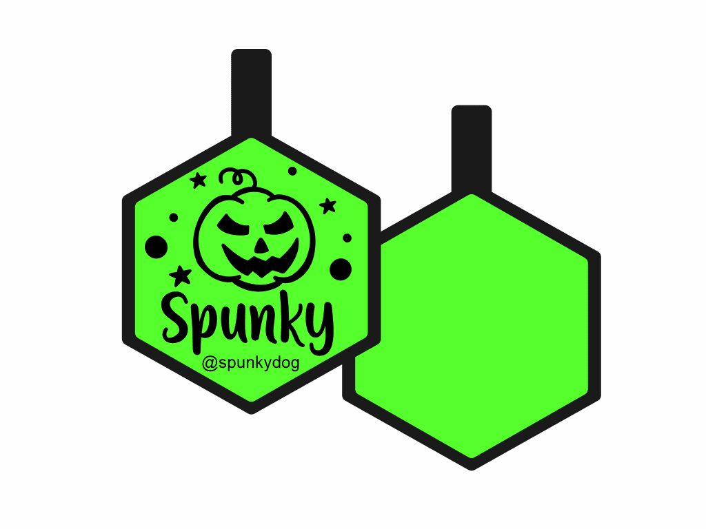 PLACA DE IDENTIFICACIÓN HALLOWEEN HEXÁGONO - CALABAZA7