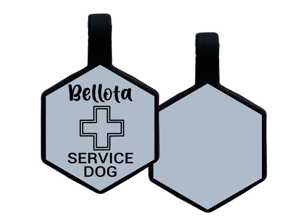 PLACA DE IDENTIFICACIÓN HEXÁGONO - PERRO DE SERVICIO CRUZ5