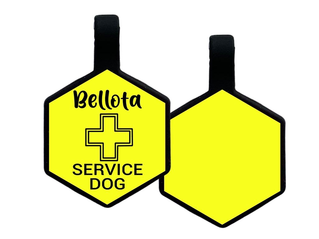 PLACA DE IDENTIFICACIÓN HEXÁGONO - PERRO DE SERVICIO CRUZ6
