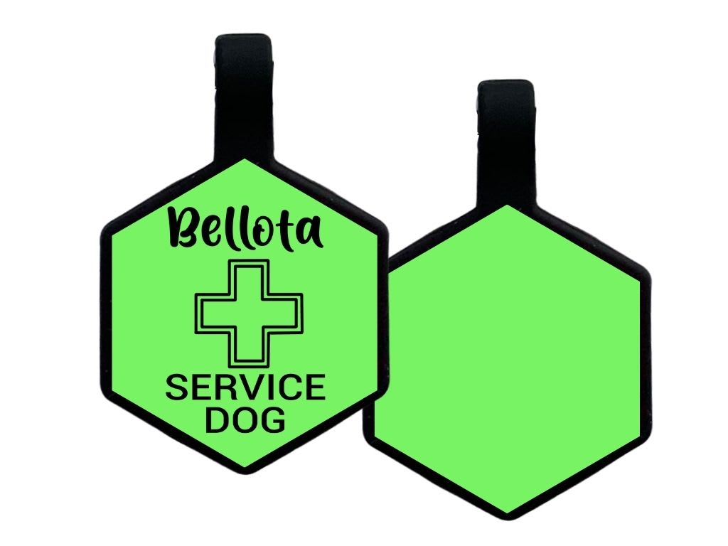 PLACA DE IDENTIFICACIÓN HEXÁGONO - PERRO DE SERVICIO CRUZ7