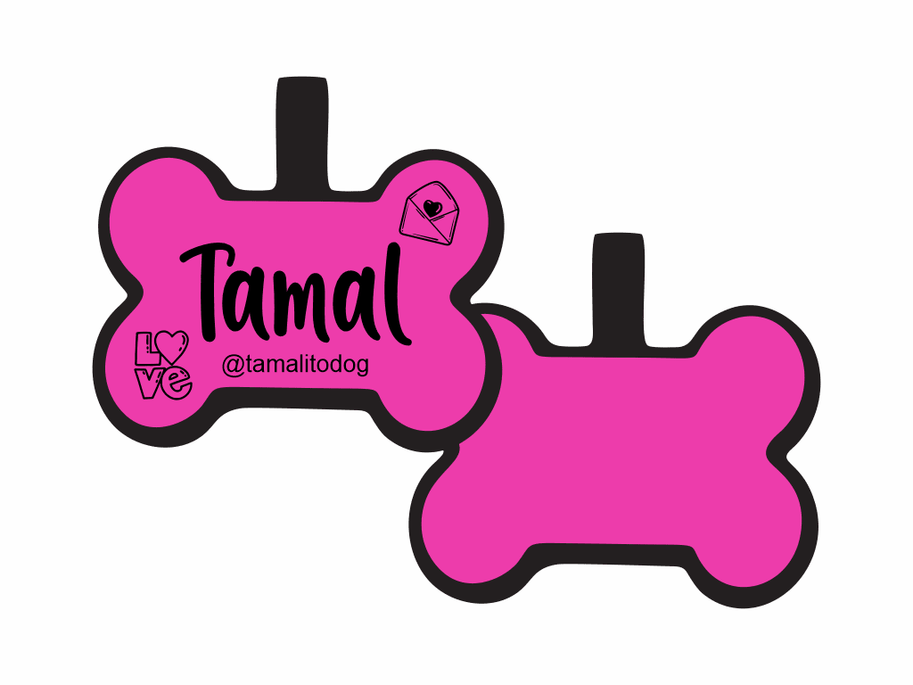 PLACA DE IDENTIFICACIÓN HUESO - LOVE LETTER4