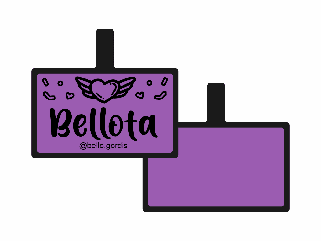 PLACA DE IDENTIFICACIÓN RECTÁNGULO - CORAZON VOLADOR6