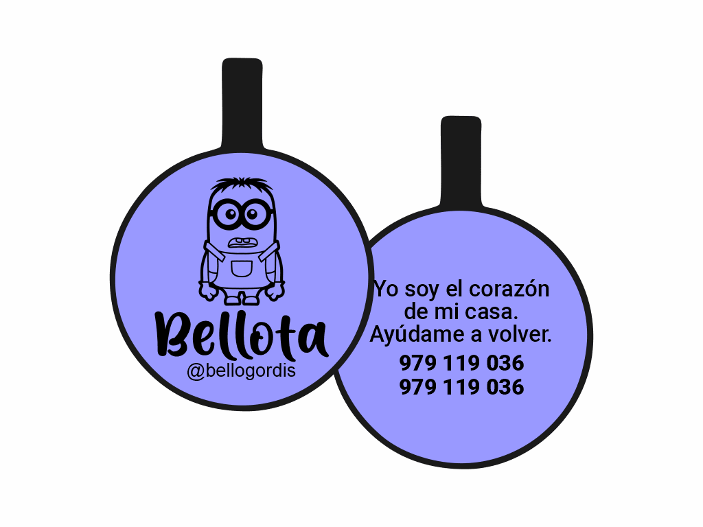 PLACA DE IDENTIFICACIÓN CIRCULO - MINION CARL1
