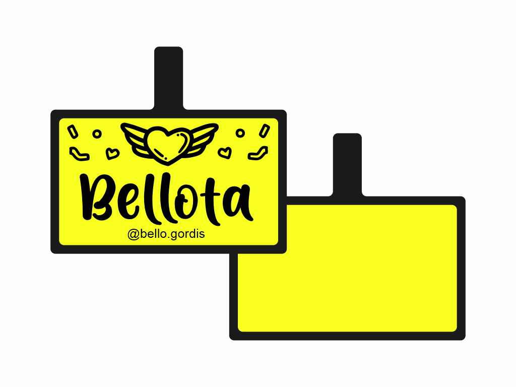 PLACA DE IDENTIFICACIÓN RECTÁNGULO - CORAZON VOLADOR7