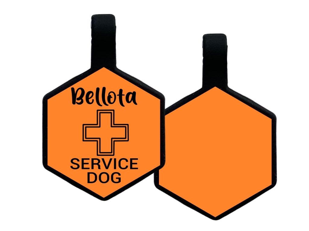 PLACA DE IDENTIFICACIÓN HEXÁGONO - PERRO DE SERVICIO CRUZ9