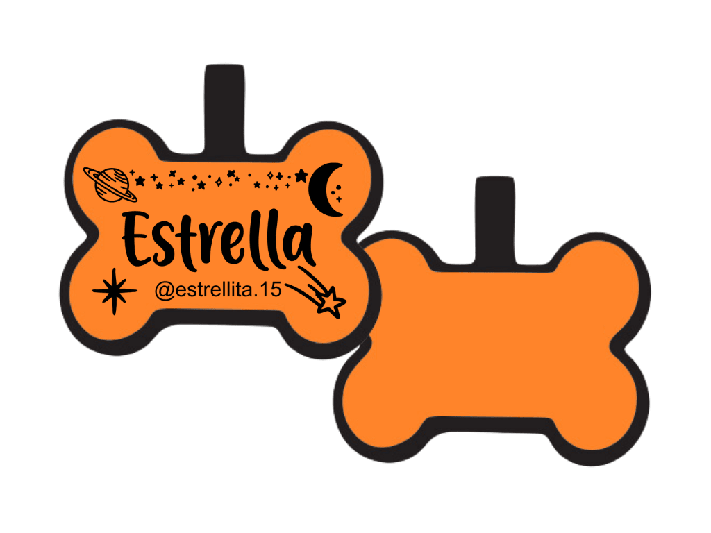 PLACA DE IDENTIFICACIÓN HUESO - ESTRELLA FUGAZ9