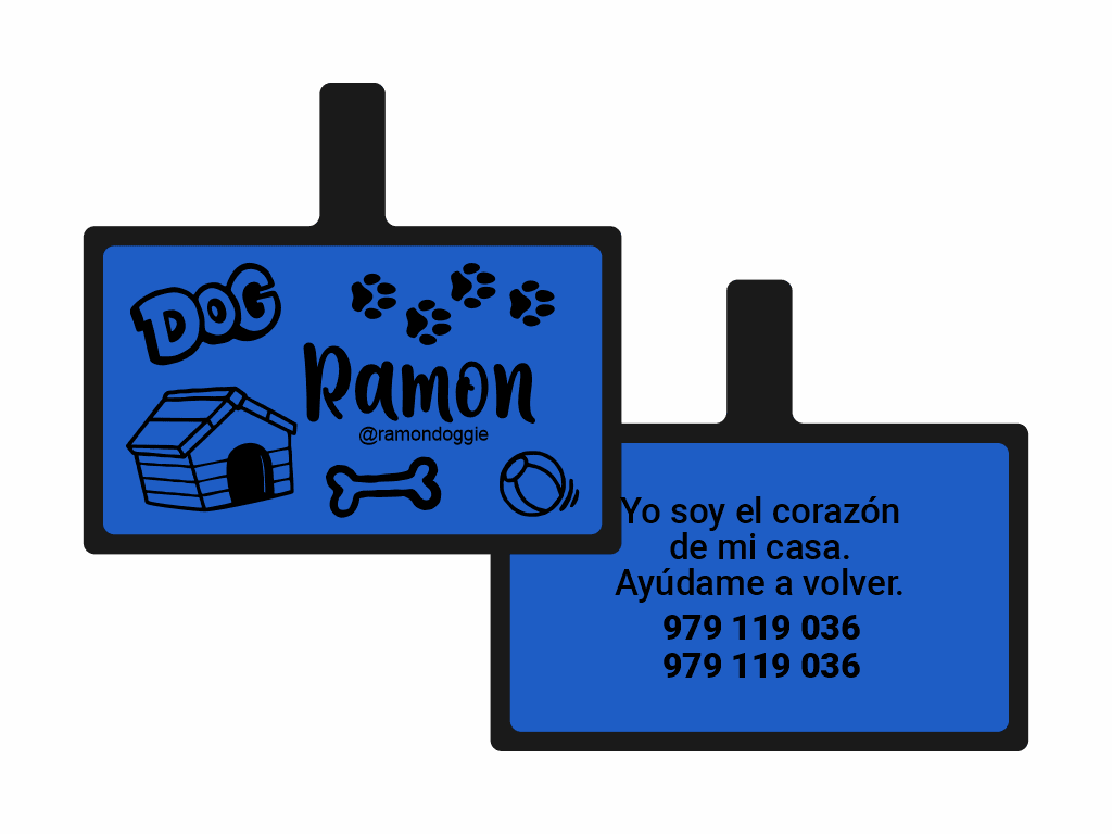 PLACA DE IDENTIFICACIÓN RECTÁNGULO - DOGGIE1