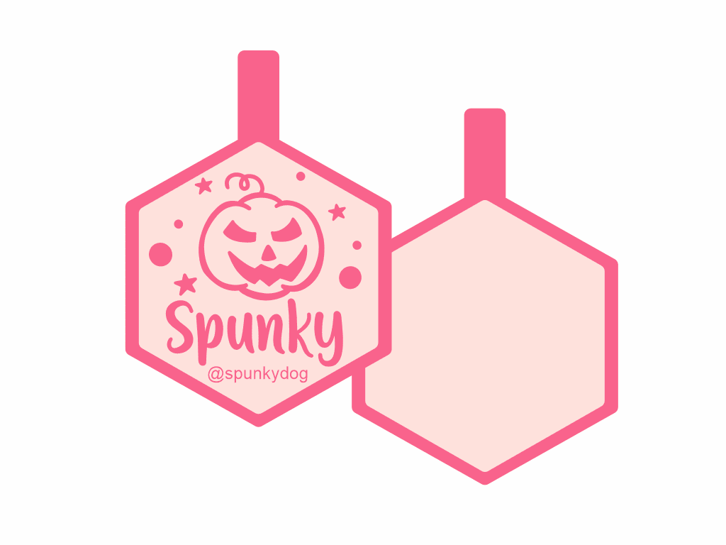 PLACA DE IDENTIFICACIÓN HALLOWEEN HEXÁGONO - CALABAZA14