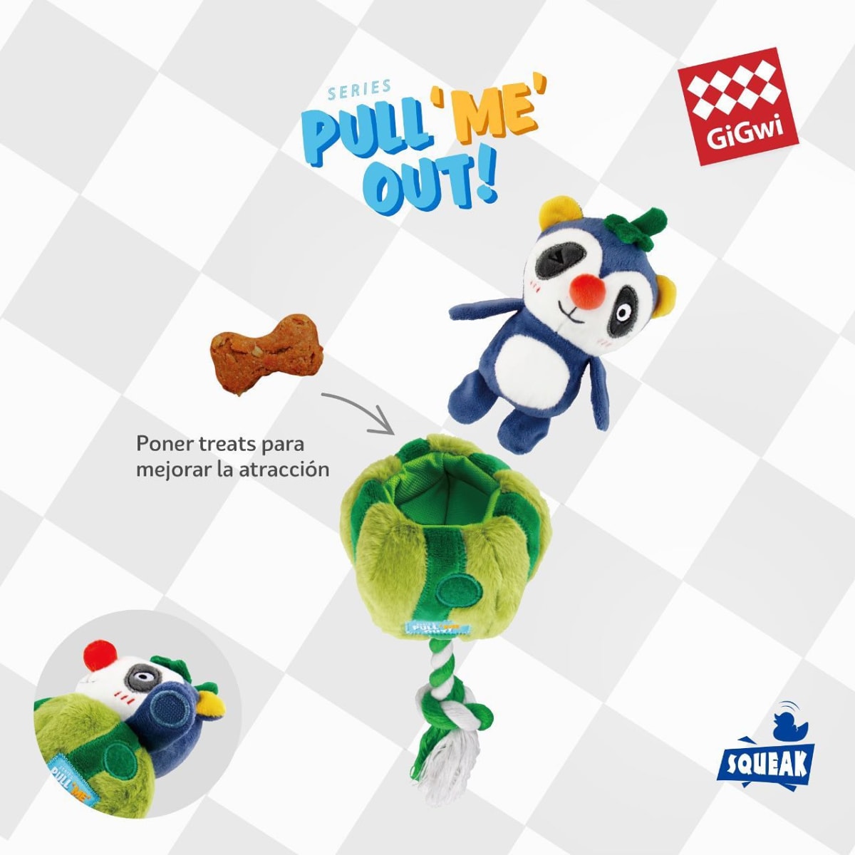 GIGWI PULL ME OUT POLLO FRESA - JUGUETE 3 EN 16