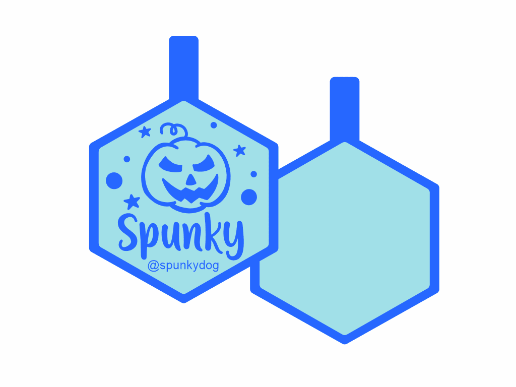 PLACA DE IDENTIFICACIÓN HALLOWEEN HEXÁGONO - CALABAZA13