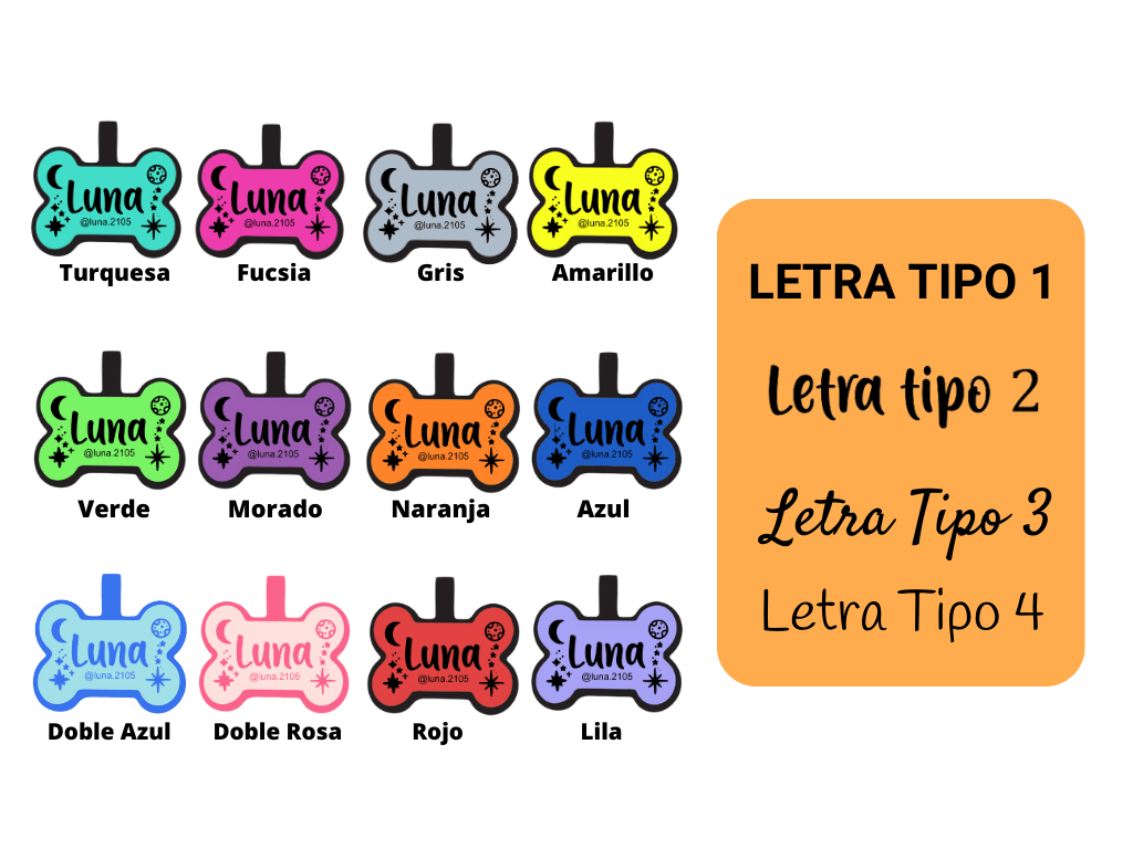 PLACA DE IDENTIFICACIÓN HUESO - LUNAS Y ESTRELLAS2