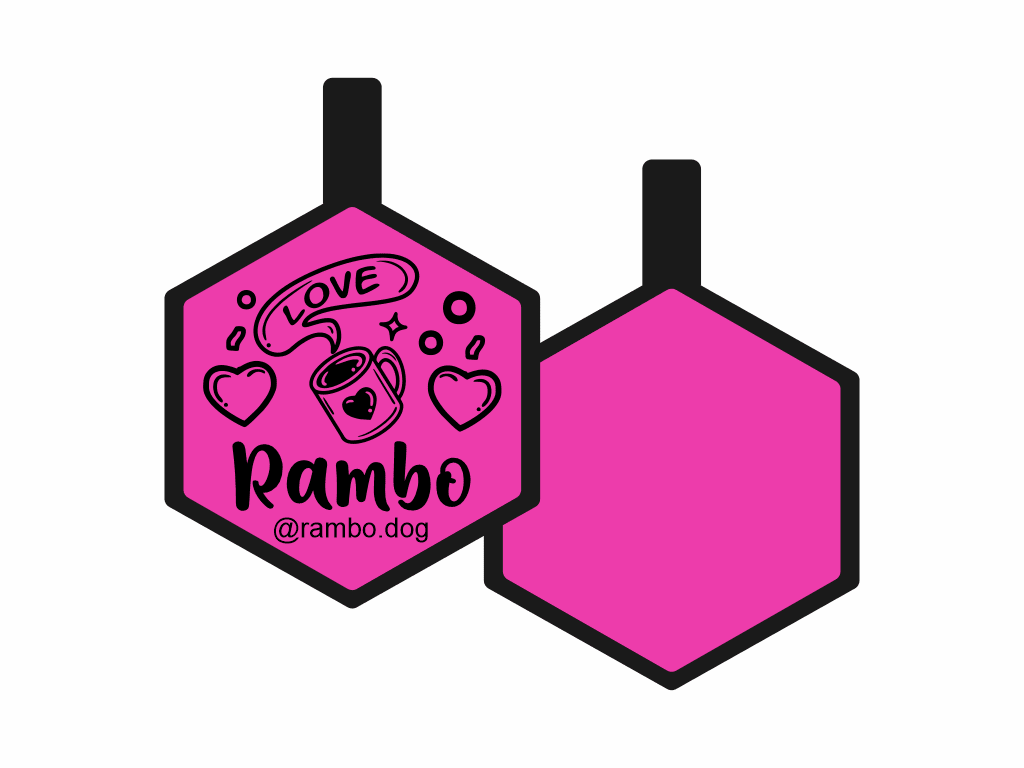 PLACA DE IDENTIFICACIÓN HEXÁGONO - COFFE LOVE4