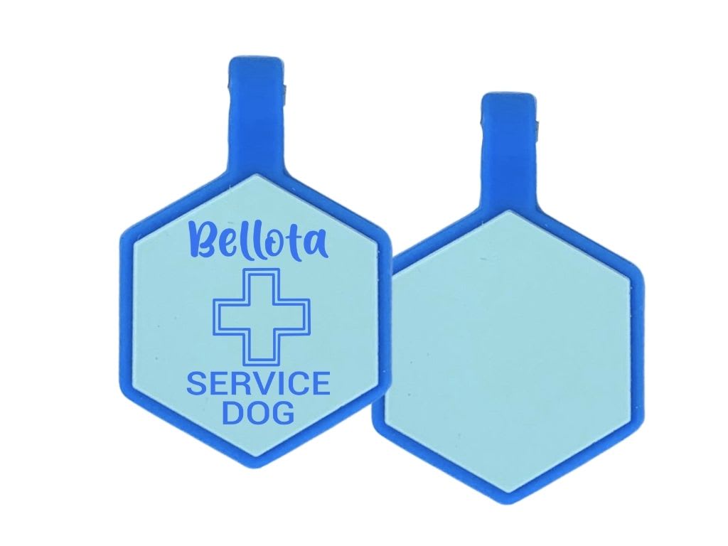 PLACA DE IDENTIFICACIÓN HEXÁGONO - PERRO DE SERVICIO CRUZ13