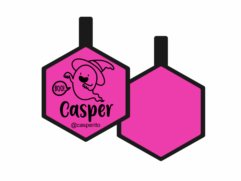 PLACA DE IDENTIFICACIÓN HALLOWEEN HEXÁGONO - BOO!5