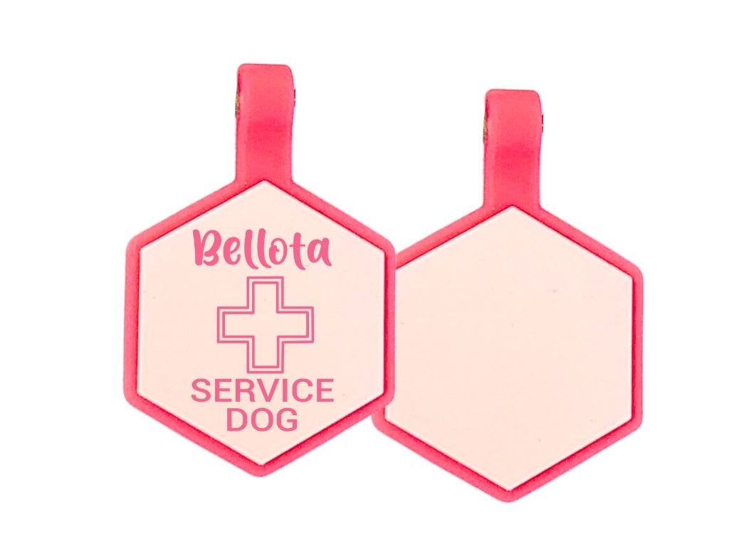 PLACA DE IDENTIFICACIÓN HEXÁGONO - PERRO DE SERVICIO CRUZ14